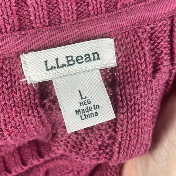 L.L. Bean Crewneck Cable Knit Sweater - Picture 6 of 7